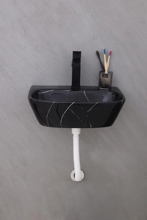 HISRE_Designer_Ceramic_Table_Top_Countertop_Wash_Basin_for_Bathroom_(17x_12x_5_Inch)_Style-3_Counter_Top_(Black)