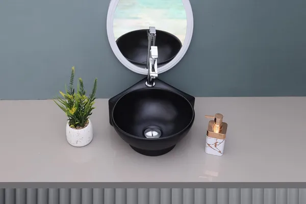 HISRE_Small_Corner_Ceramic_Wash_Basin_for_Bathroom_|_Wall_Mounted_Sink(16x_13x_5_Inch)_G3901_Wall_Hung_Basin_(Black)