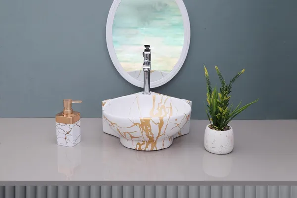 HISRE_Small_Corner_Ceramic_Wash_Basin_for_Bathroom_|_Wall_Mounted_Sink(16x_13x_5_Inch)_G3904_Wall_Hung_Basin_(Black)