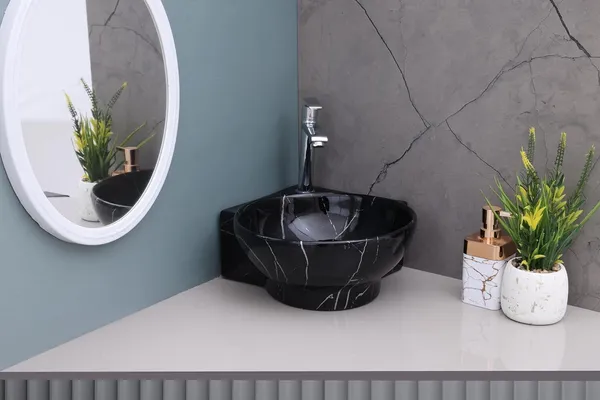 HISRE_Small_Corner_Ceramic_Wash_Basin_for_Bathroom_|_Wall_Mounted_Sink(16x_13x_5_Inch)_G3906_Over_Counter_Basin_(Black)