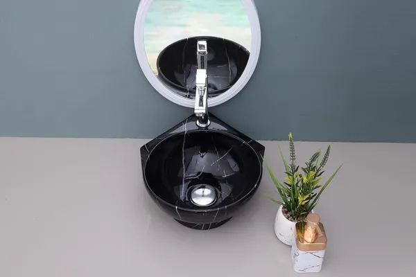 HISRE_Small_Corner_Ceramic_Wash_Basin_for_Bathroom_|_Wall_Mounted_Sink(16x_13x_5_Inch)_G3906_Over_Counter_Basin_(Black)