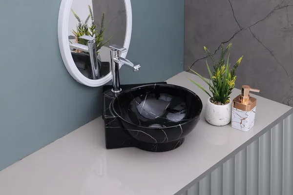 HISRE_Small_Corner_Ceramic_Wash_Basin_for_Bathroom_|_Wall_Mounted_Sink(16x_13x_5_Inch)_G3906_Over_Counter_Basin_(Black)