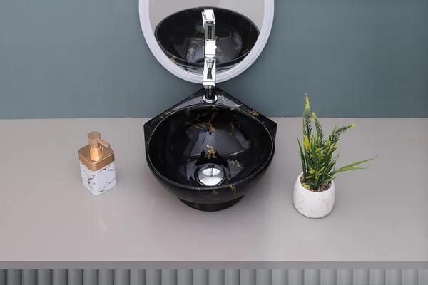 HISRE_Small_Corner_Ceramic_Wash_Basin_for_Bathroom_|_Wall_Mounted_Sink(16x_13x_5_Inch)_G3905_Over_Counter_Basin_(Black)
