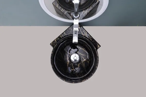HISRE_Small_Corner_Ceramic_Wash_Basin_for_Bathroom_|_Wall_Mounted_Sink(40x_33x12_cm)_G3901_Wall_Hung_Basin_(Black)