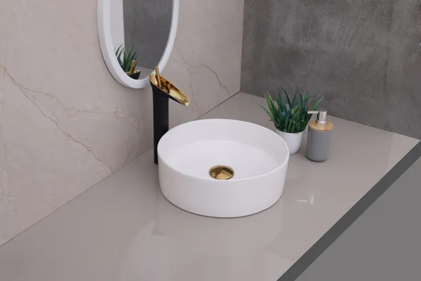 HISRE_Premium_Ceramic_Table_Top_Counter_Wash_Basin_for_Bathroom_(14_x_14_x_5_Inch)_G3906_Over_Counter_Basin_(White)