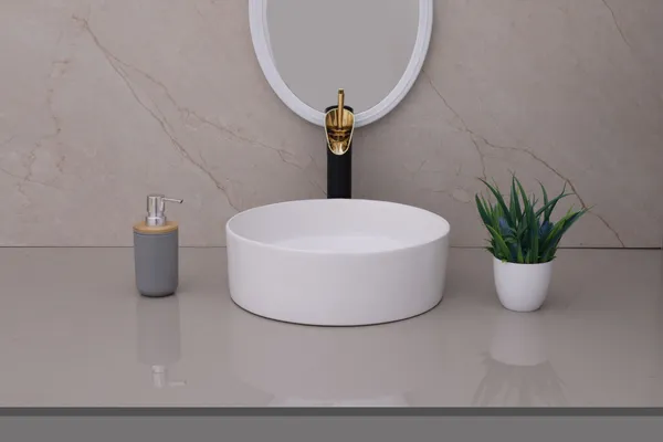 HISRE_Premium_Ceramic_Table_Top_Counter_Wash_Basin_for_Bathroom_(14_x_14_x_5_Inch)_G3906_Over_Counter_Basin_(White)