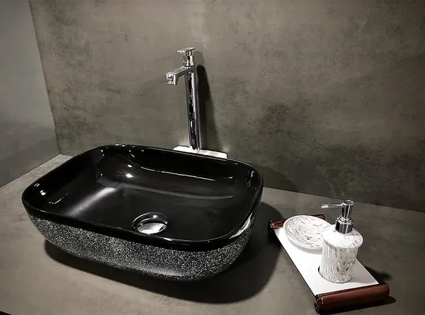 HISRE_Table_Top_Wash_Basin_For_Bathroom_And_Living_Room_Countertop_Tabletop_Ceramic_Kitchen_Sink_(45_x_33_x_13_CM)_(Black_Stars)_Table_Top_Basin_(Black)
