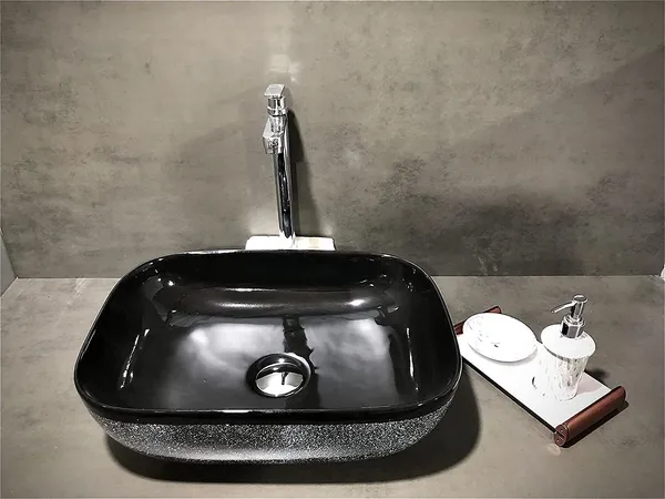HISRE_Table_Top_Wash_Basin_For_Bathroom_And_Living_Room_Countertop_Tabletop_Ceramic_Kitchen_Sink_(45_x_33_x_13_CM)_(Black_Stars)_Table_Top_Basin_(Black)