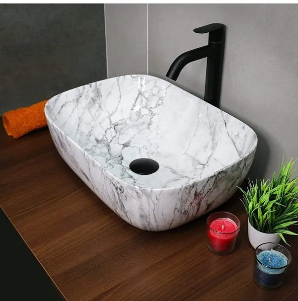 HISRE_Top_Wash_Basin_For_Bathroom_|_Over_Counter_Top_Wash_Basin_For_Living_Room_Tabletop_Ceramic_Bathroom_Kitchen_Sink_(45_x_33_x_13_CM)_(White_-_SKTP1005)_Table_Top_Basin_(White)