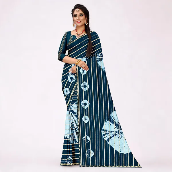 Blue_Cotton_Zari_Stripe_Floral_Printed_Saree_For_Women