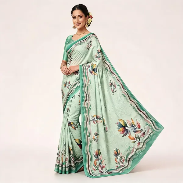 Mint_Green_Moss_Crepe_Jacquard_Jari_Border_Floral_Print_Saree_For_Women