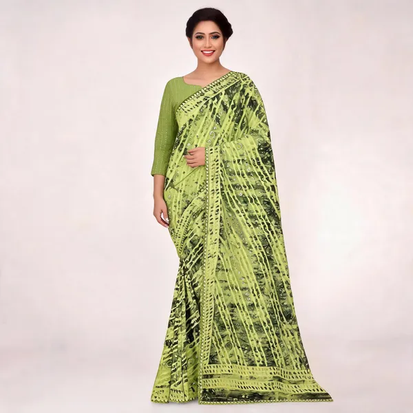 Green_Staple_Soft_Cotton_Abstract_Printed_Saree_For_Women