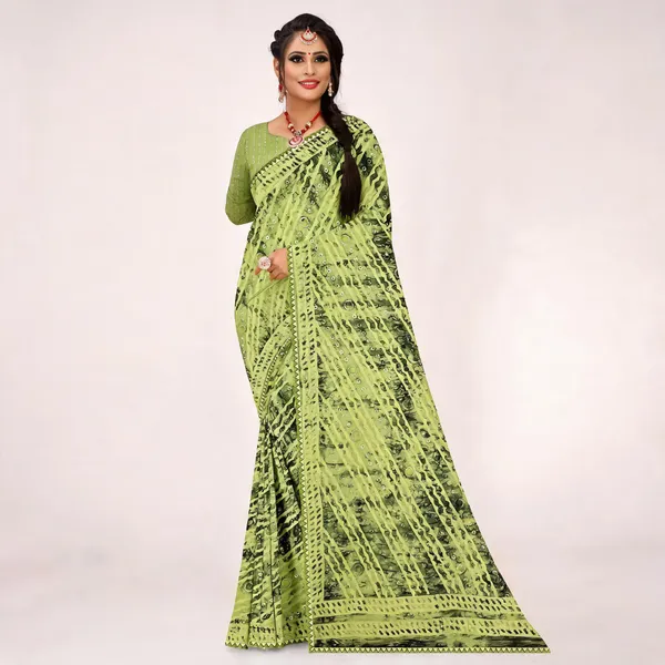 Green_Staple_Soft_Cotton_Abstract_Printed_Saree_For_Women