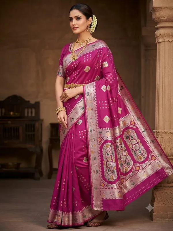 Magenta_Traditional_Woven_Saree_for_Women