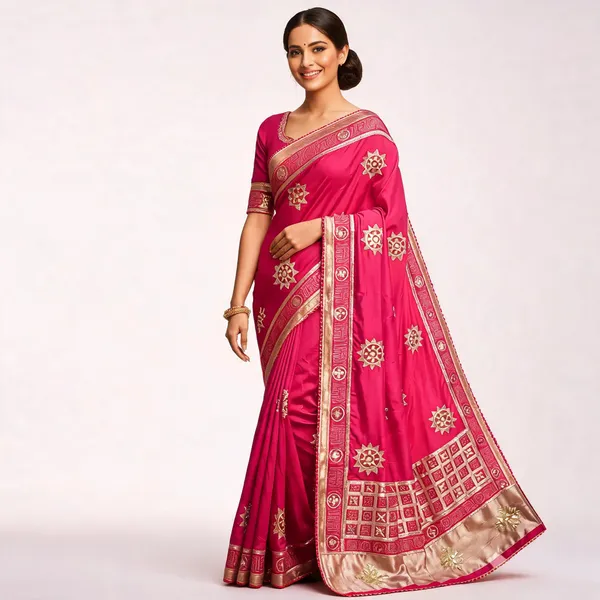 Pink_Viscose_Bandhej_Embroidered_Festive_Saree_For_Women