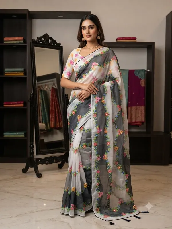 Grey_Floral_Print_Saree_for_Women