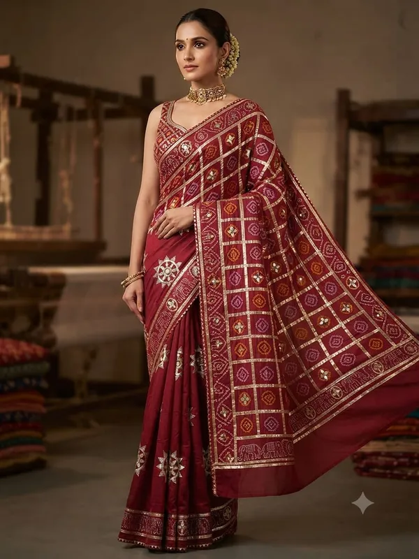 Maroon_Traditional_Pattern_Saree_for_Women