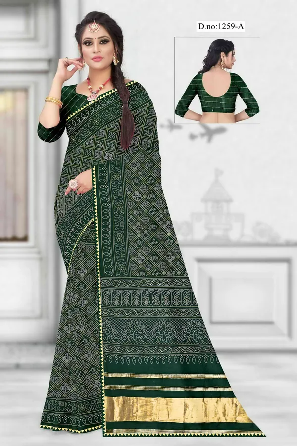 Green_Printed_Saree_For_Women