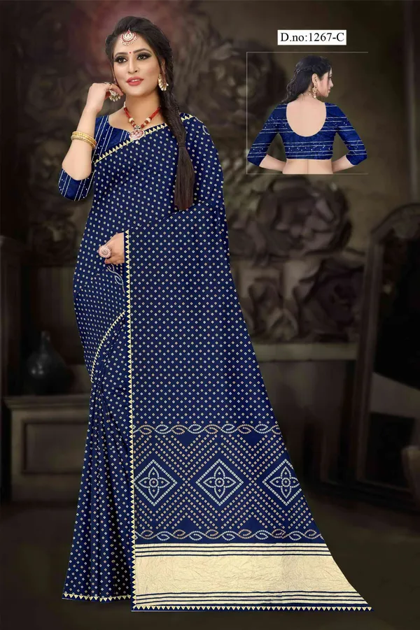 Blue_Printed_Saree_For_Women