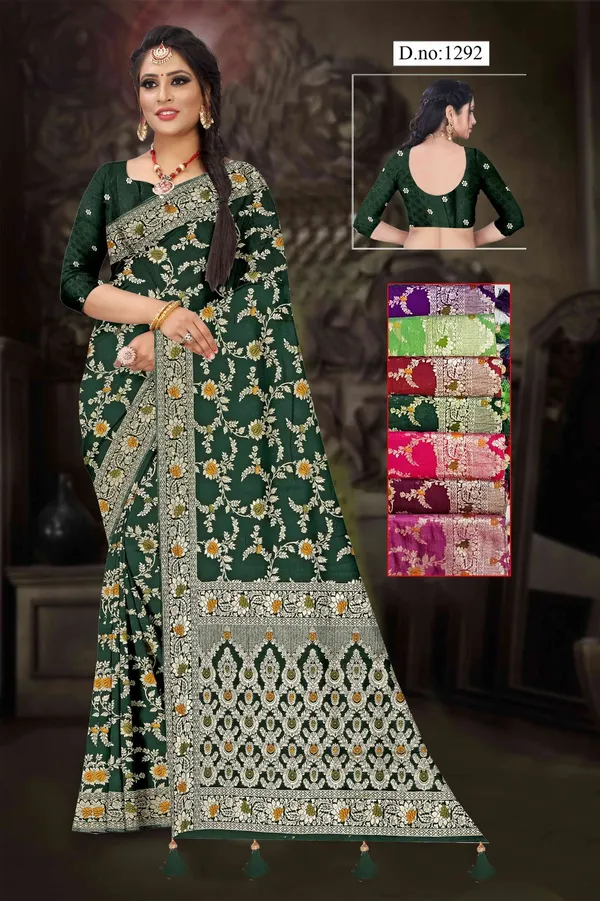 Green_Floral_Print_Saree_For_Women