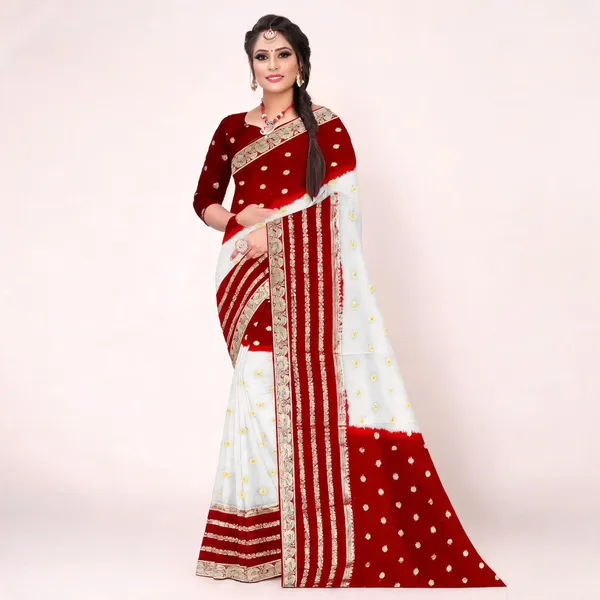 Red_White_Viscose_Georgette_Ethnic_Printed_Saree_For_Women