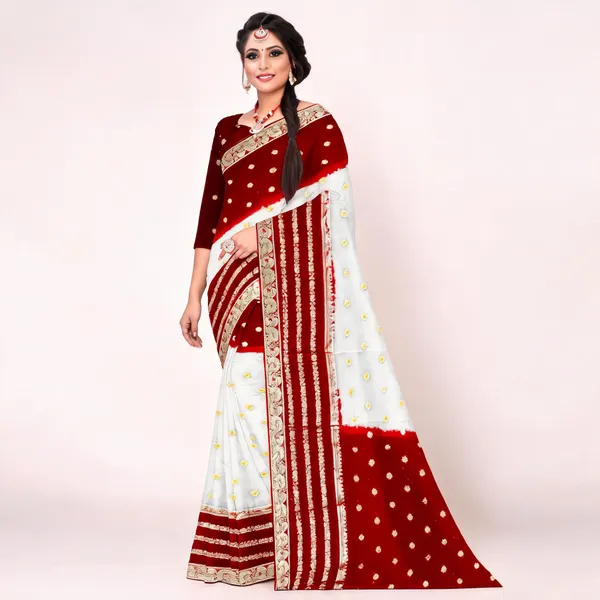 Red_White_Viscose_Georgette_Ethnic_Printed_Saree_For_Women