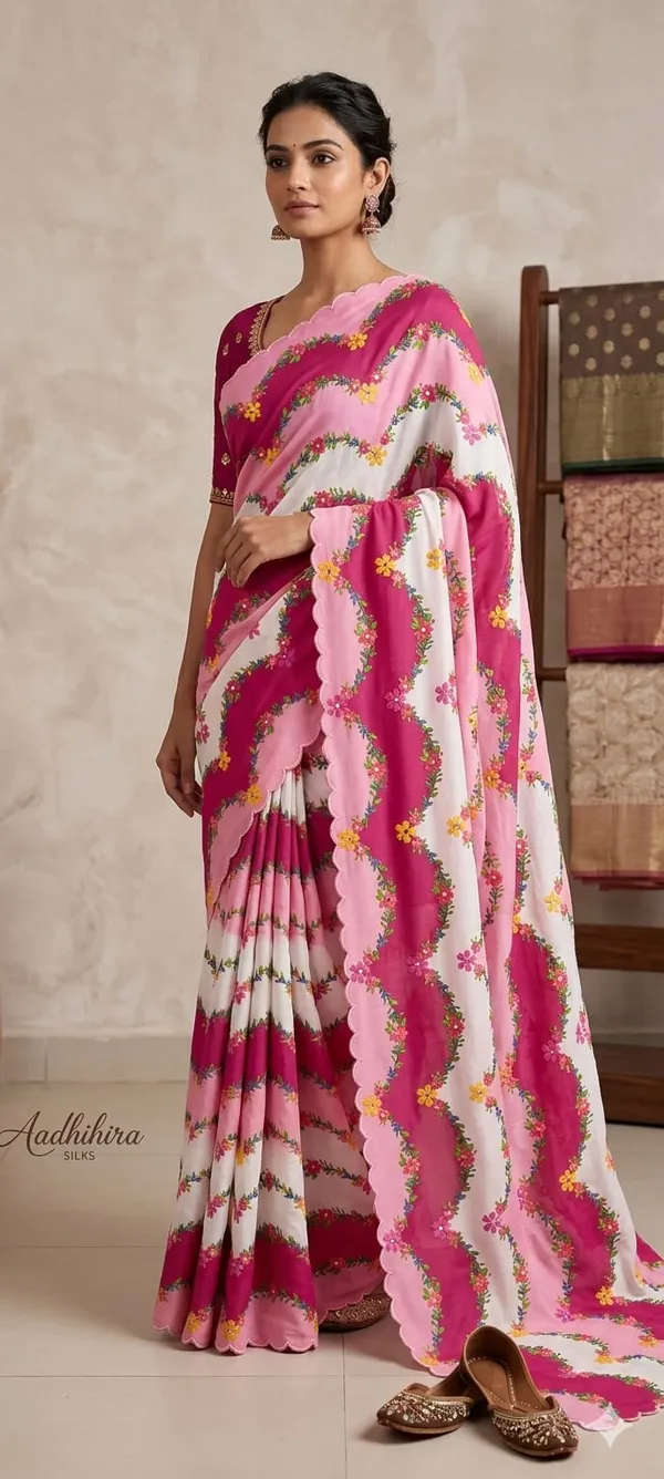 Pink_Silk_Floral_Print_Saree_For_Women