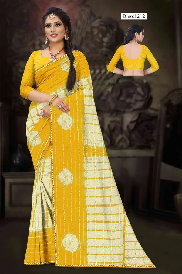 Yellow_Printed_Saree_For_Women