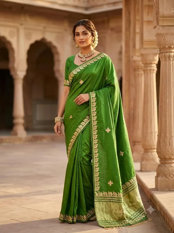 Green_Embroidered_Traditional_Saree_for_Women