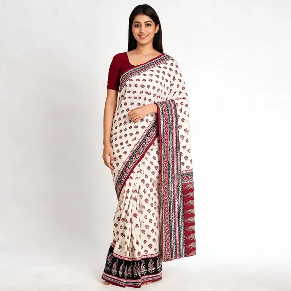 Maroon_Moss_Crepe_Jacquard_Border_Printed_Saree_For_Women
