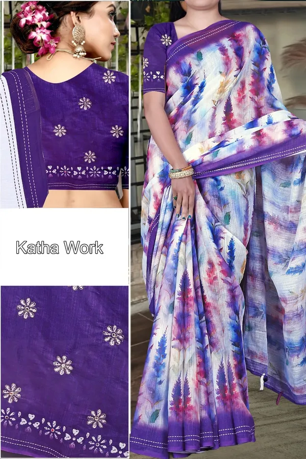 Purple_Multicolor_Printed_Saree_For_Women