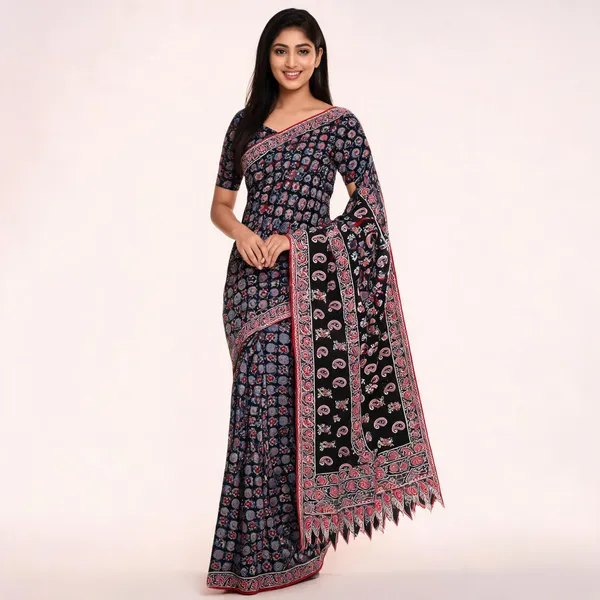 Black_Linen_Soft_Cotton_Printed_Saree_For_Women