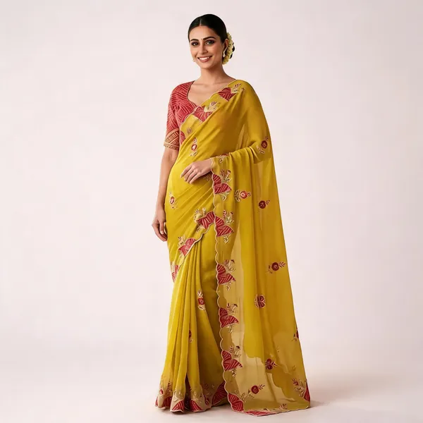 Mustard_Crinkle_Silk_Floral_Embroidered_Saree_For_Women