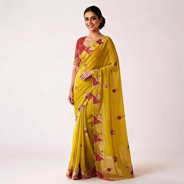Mustard_Crinkle_Silk_Floral_Embroidered_Saree_For_Women
