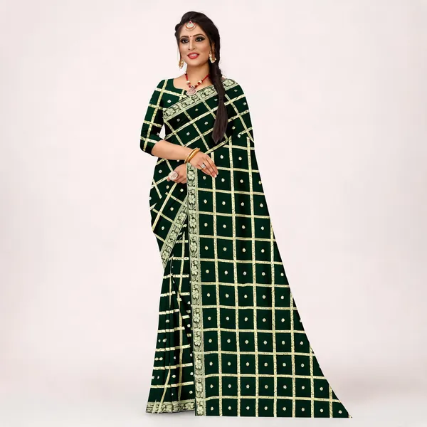 Green_Viscose_Georgette_Geometric_Zari_Saree_For_Women