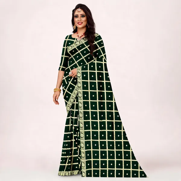 Green_Viscose_Georgette_Geometric_Zari_Saree_For_Women