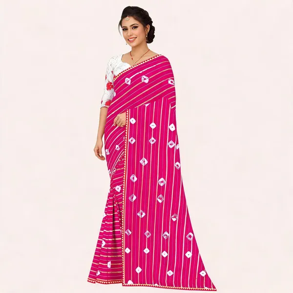 Pink_Cotton_Zari_Patta_Golden_Striped_Printed_Saree_For_Women