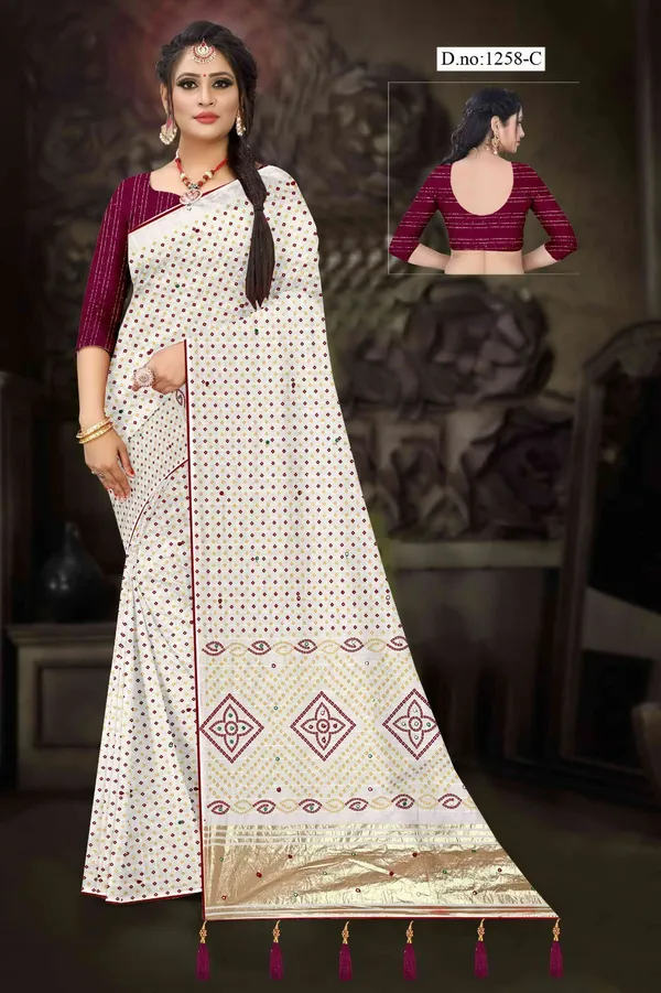 Cream_Multicolor_Printed_Saree_for_Women