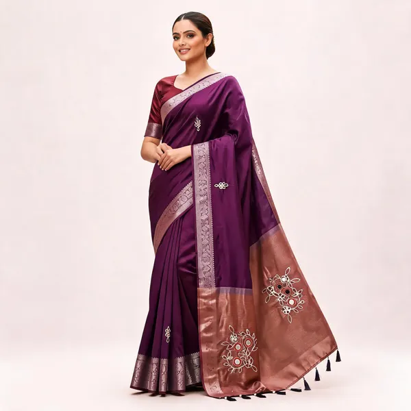 Purple_Vichitra_Silk_Jari_Border_Traditional_Saree_For_Women