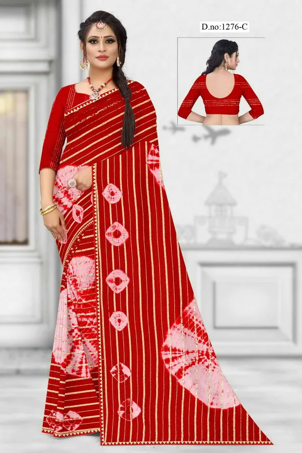 Red_Striped_Floral_Saree_for_Women