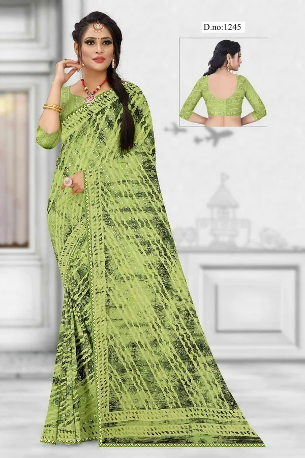 Green_Printed_Saree_For_Women