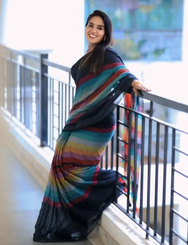 Black_Multicolor_Striped_Saree_for_Women