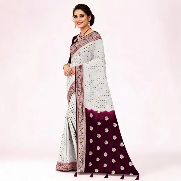 White_Wine_Viscose_Georgette_Jari_Woven_Saree_For_Women