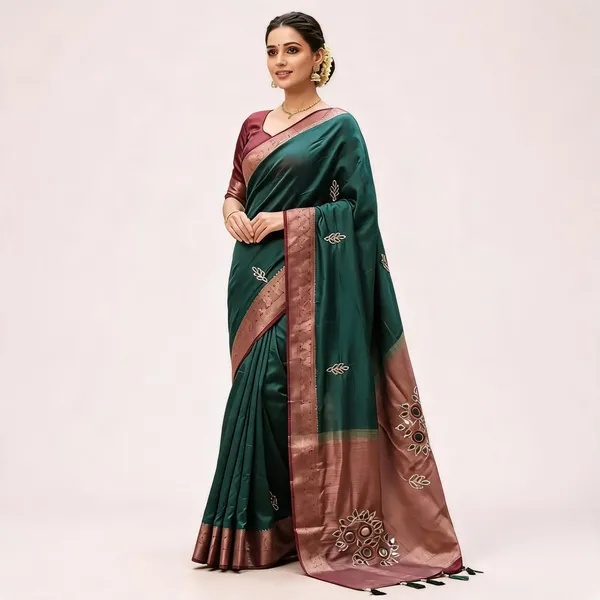 Green_Vichitra_Silk_Woven_Embroidered_Saree_For_Women