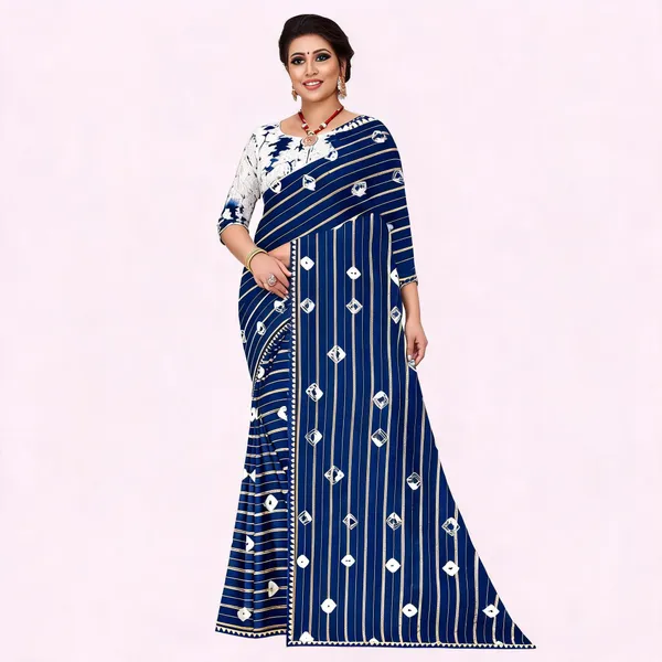 Blue_Cotton_Zari_Stripe_Geometric_Saree_For_Women