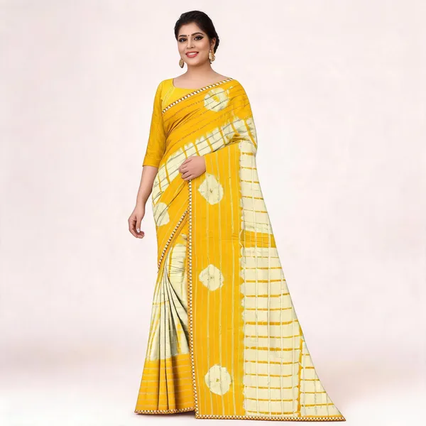 Yellow_Cotton_Zari_Floral_Stripe_Printed_Saree_For_Women