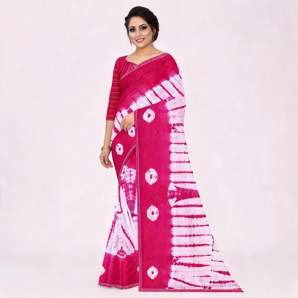 Pink_Staple_Soft_Cotton_Tie_Dye_Print_Saree_For_Women