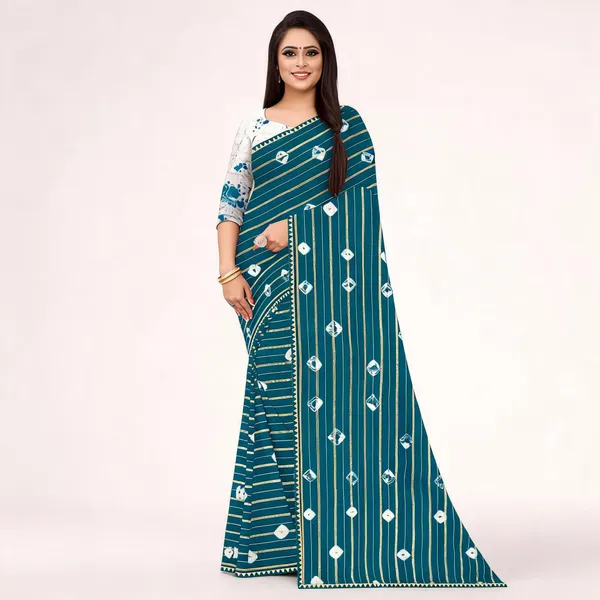 Teal_Cotton_Zari_Patta_Striped_Printed_Saree_For_Women