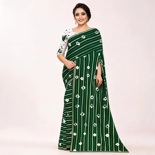 Green_Cotton_Zari_Striped_Geometric_Printed_Saree_For_Women