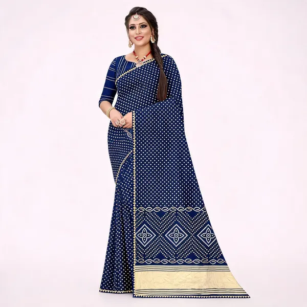 Blue_Staple_Geometric_Print_Traditional_Saree_For_Women